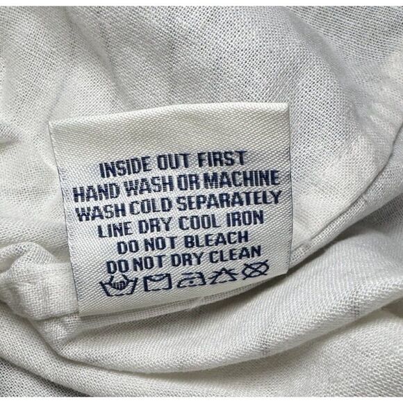 COOGI Button Up Shirt Mens 3XL Blue Embroidered Luxe Ivory Linen Y2K Hawaiian - Picture 12 of 12